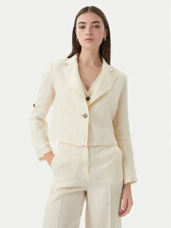 Marella Švarkas Papiro 2615041042 Écru Regular Fit
