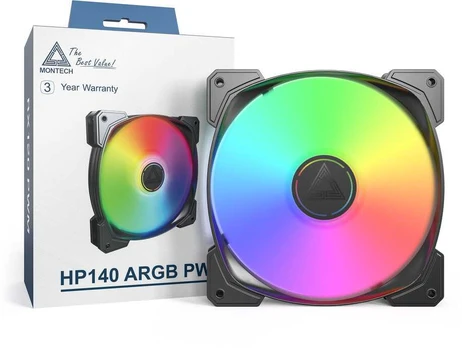 Montech HP140 PWM ARGB Lüfter - 140mm, juodas