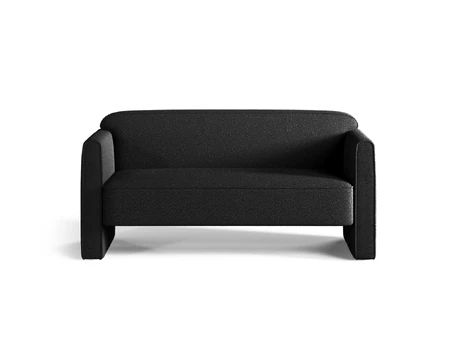 Boucle Sofa, "Abby", 2 Seats, 140x80x69, Black