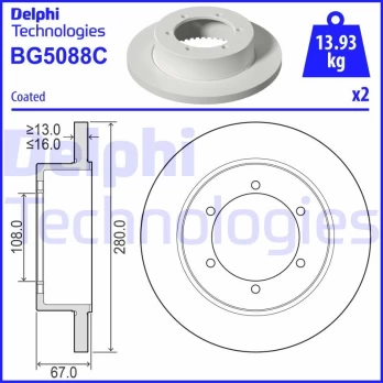 DELPHI BG5088C Brake Disc