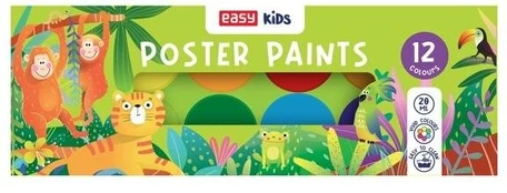 Plakatų dažai Easy, 12 spalvų, 20 ml