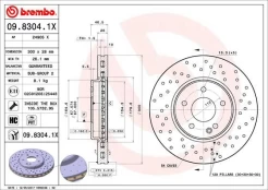 Stabdžių diskas BREMBO 09.8304.1X kaina