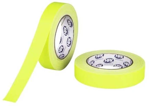 Usorteret Gaffatape fluo yellow, 25mm x 25m