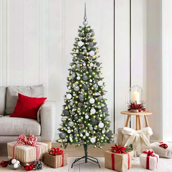 Kalėdų Eglutė with Decorative String Lights Žalia 180 cm PVC