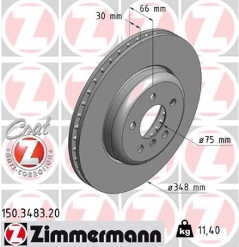 Stabdžių diskas ZIMMERMANN 150.3483.20