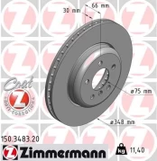 Stabdžių diskas ZIMMERMANN 150.3483.20 kaina