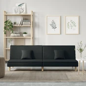 Sofa-lova, juodos spalvos, audinys kaina