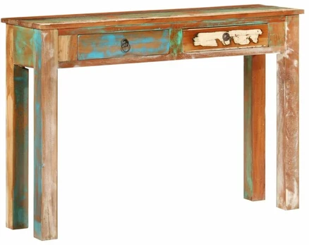 Konsolinis staliukas, 110x30x75cm, perdirbtos medienos masyvas