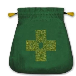 Celtic Cross satininis žalias maišelis kortoms