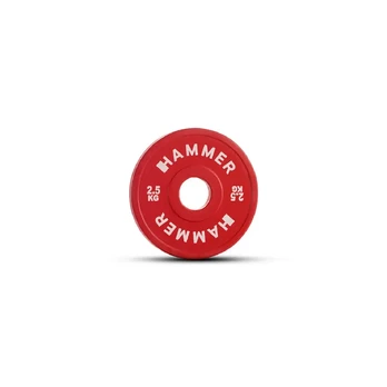 Weight plate HAMMER Bumper Plate, Red, 50mm, 2.5 kg