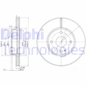 Stabdžių diskas DELPHI BG3393