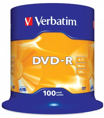 Įrašomas kompaktinis diskas Verbatim, 4.7 GB, 100vnt.