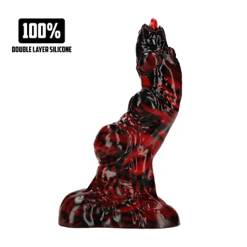 Fiction Cock Hell Invader Silicone Model Red/Black Large Fantasy Design