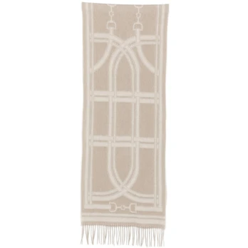 Šalikas moterims, Ruda, Chain jacquard wool scarf