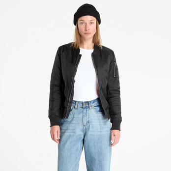 Urban Classics Ladies Basic Bomber Jacket Black - Dydis S (TB807-Black Striukės)