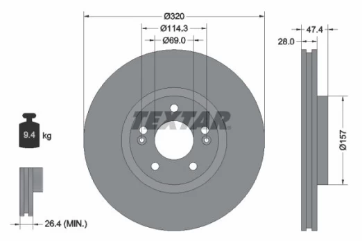 TEXTAR 92237805 Brake Disc