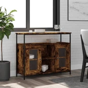 Šoninė spintelė, dūminio ąžuolo, 100x35x80cm, apdirbta mediena kaina