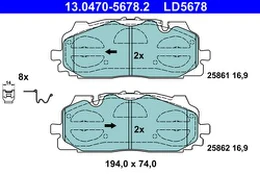 ATE 13.0470-5678.2 Brake pad set