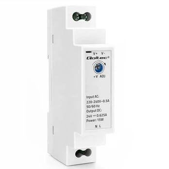 QOLTEC 50917 DIN rail power supply 15W 24V 0.625A Gray