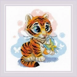 Curious Little Tiger siuvinėjimo rinkinys iš RIOLIS Nr.: 1976