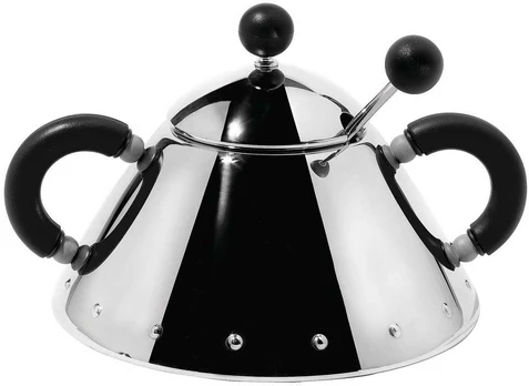 Alessi cukrinis dubuo su šaukštu juodas 9097 B