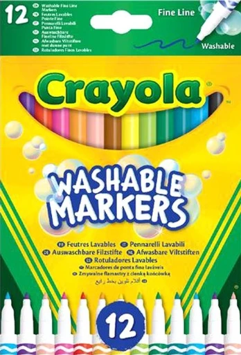 CRAYOLA nuplaunami flomasteriai Fineline, 12 vnt., 58-6671