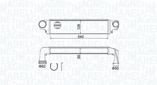 Tarpinis suslėgto oro aušintuvas, kompresorius MAGNETI MARELLI 351319204590