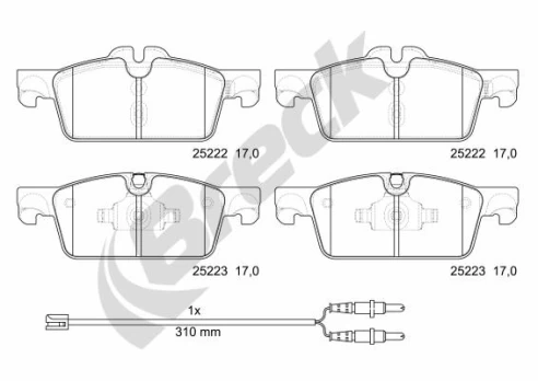 BRECK 25222 00 701 00 Brake pad set