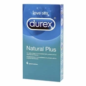 Prezervatyvai DUREX NATURAL PLUS 6 vnt kaina