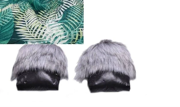 Gloves/muffs MINKI - KOKON PRINT - GREEN