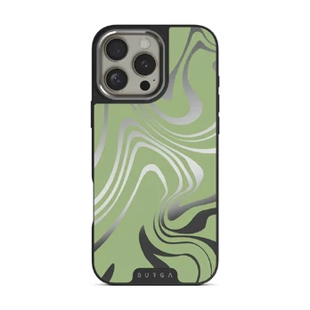 Funky Sensation - iPhone 16 Pro Case, Elite Mirror Dark (MagSafe) / Silver