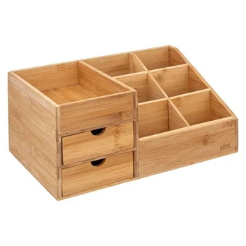 Bamboo Bambuko laikiklis kosmetikai, 3 stalčiai