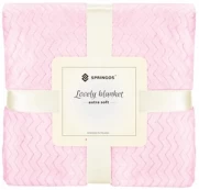 Pledas Springos Lovely Blankets Extra Soft, rožinis, 200 cm x 220 cm kaina