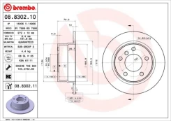 Stabdžių diskas BREMBO 08.8302.11 kaina