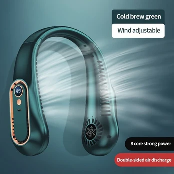USB Įkrovimo Kaklo Ventiliatorius, Žalia