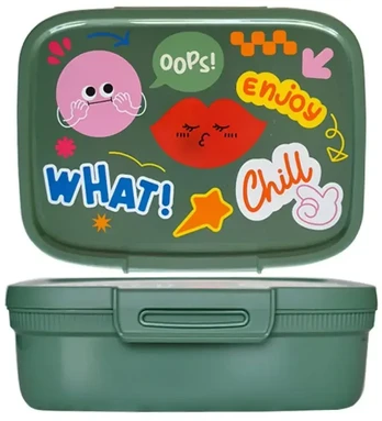 Curver Food storage container rectangular with divider 1.8L Snap Box žalias/fun-tilities