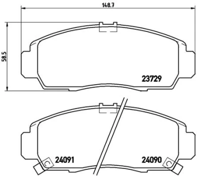 Stabdžių trinkelių rinkinys, diskinis stabdys BREMBO P28034