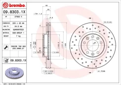 Stabdžių diskas BREMBO 09.8303.1X kaina