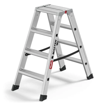 Dvibalsės kopėčios Hailo Master D100 2 x 5 pakopų, sidabrinės