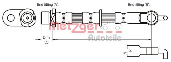 Stabdžių žarnelė METZGER 4110002