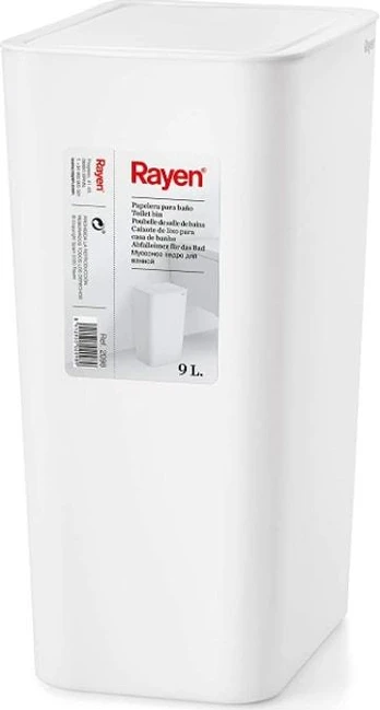 Šiukšlių dėžė RAYEN, baltos sp., 9 L