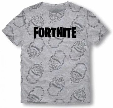 Marškinėliai berniukams Fortnite, pilka