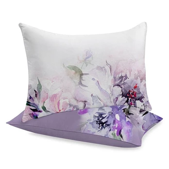 Antklodės užvalkalas Rustilė Violet Bloom 6115, balta/violetinė, 60 cm x 40 cm