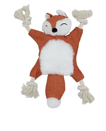 Uniq Pets Rustly lapė su virvėmis žaislas šunims, 28 cm