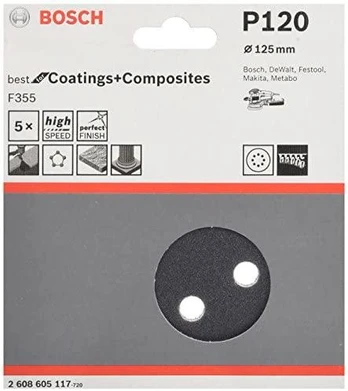 Bosch Šlif.pop,akmeniui,PEXGEX D=125mm,K120,5 vnt.