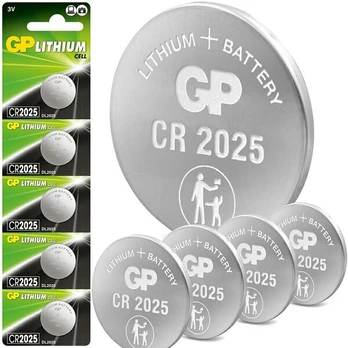 GP elementai CR2025, LITHIUM 3V, 5 vnt