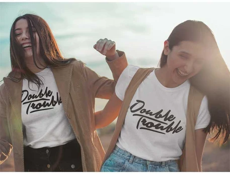 Moteriškų marškinėlių komplektas "Double trouble"