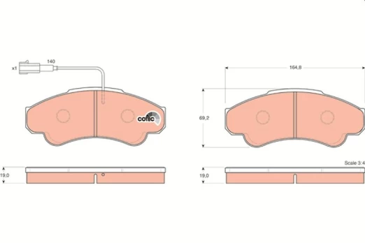 TRW GDB1518 Brake pad set