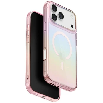 Dėklas UNIQ Iridescia do iPhone 17 Pro Magclick Charging pink prism
