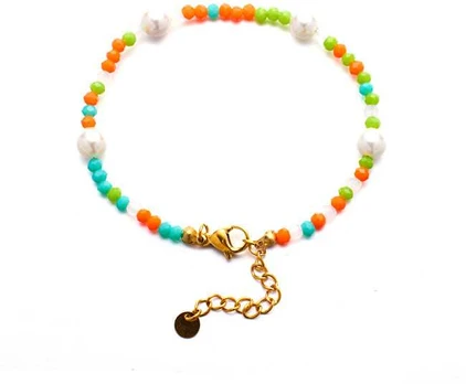 Troli Playful auksinis-plated bracelet with colorful beads